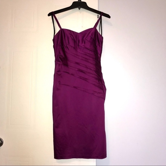 Barbiecore Cocktail Dress Ruched Magenta Satin Y2K Sweetheart Glam - Picture 5 of 12